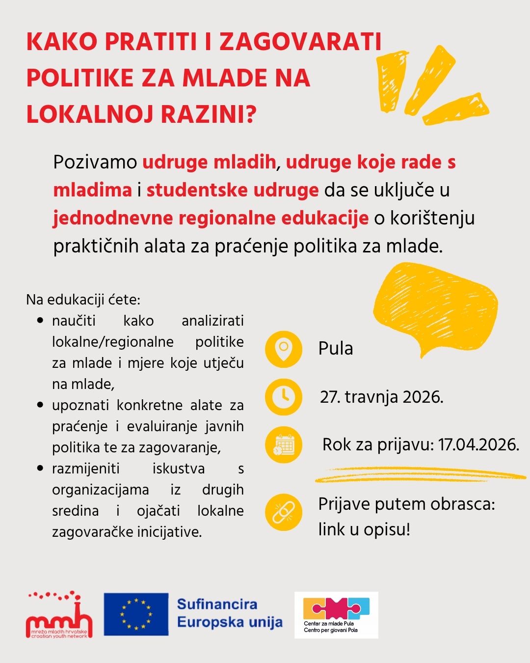 Poziv na edukaciju Pula MMH
